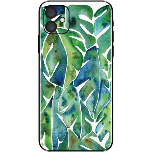 Cat Coq Tropical Leaves iPhone 11 Skin